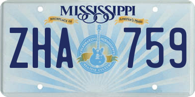 MS license plate ZHA759