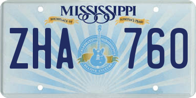 MS license plate ZHA760