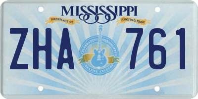 MS license plate ZHA761