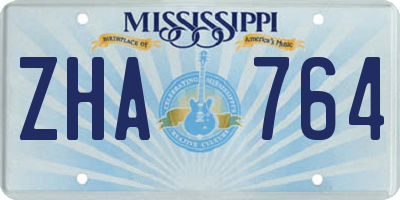 MS license plate ZHA764