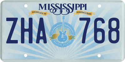 MS license plate ZHA768