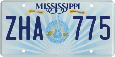 MS license plate ZHA775