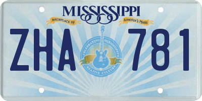 MS license plate ZHA781