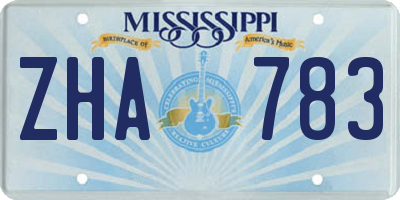 MS license plate ZHA783