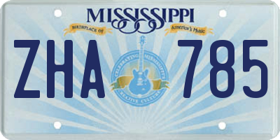 MS license plate ZHA785