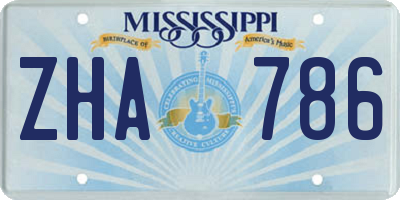 MS license plate ZHA786