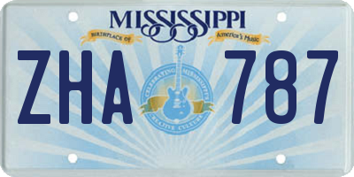 MS license plate ZHA787