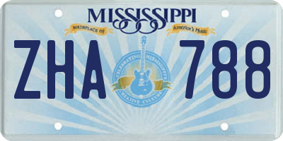 MS license plate ZHA788