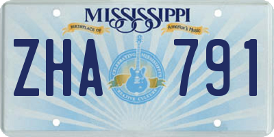 MS license plate ZHA791