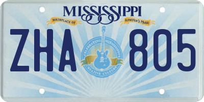 MS license plate ZHA805
