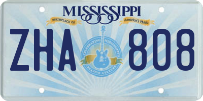 MS license plate ZHA808