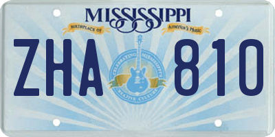 MS license plate ZHA810