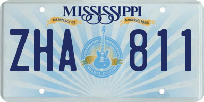 MS license plate ZHA811