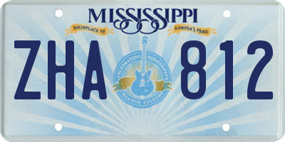 MS license plate ZHA812