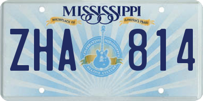MS license plate ZHA814