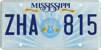 MS license plate ZHA815
