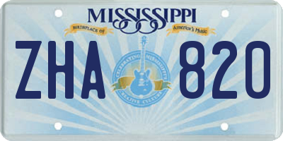 MS license plate ZHA820
