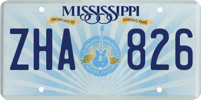 MS license plate ZHA826