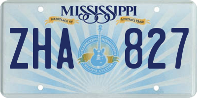 MS license plate ZHA827