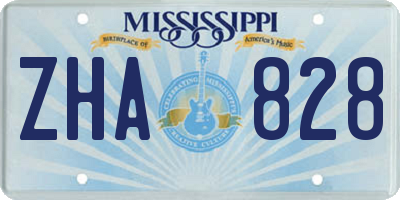 MS license plate ZHA828
