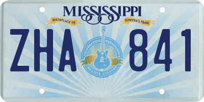 MS license plate ZHA841