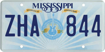 MS license plate ZHA844
