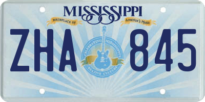MS license plate ZHA845