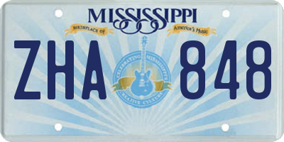 MS license plate ZHA848