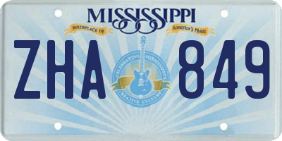 MS license plate ZHA849