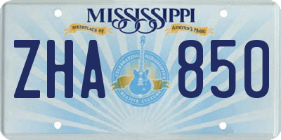 MS license plate ZHA850