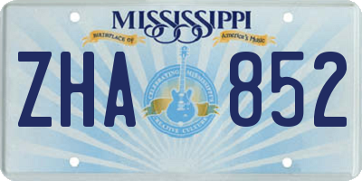 MS license plate ZHA852