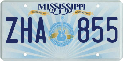 MS license plate ZHA855