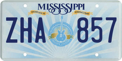 MS license plate ZHA857
