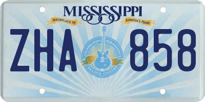MS license plate ZHA858