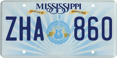 MS license plate ZHA860