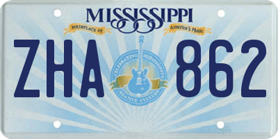 MS license plate ZHA862