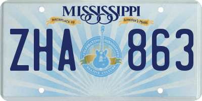 MS license plate ZHA863