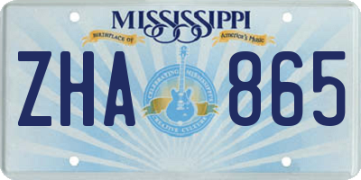 MS license plate ZHA865