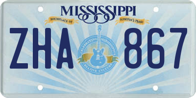 MS license plate ZHA867