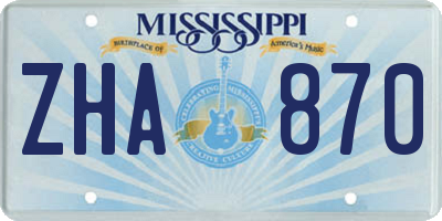 MS license plate ZHA870