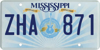 MS license plate ZHA871