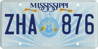 MS license plate ZHA876
