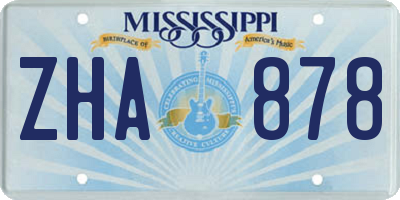 MS license plate ZHA878