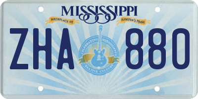 MS license plate ZHA880