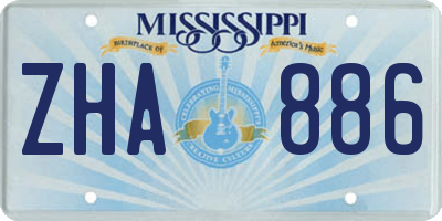 MS license plate ZHA886