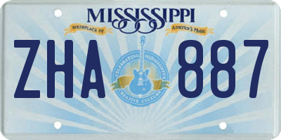 MS license plate ZHA887
