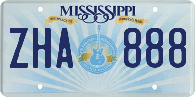 MS license plate ZHA888