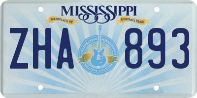 MS license plate ZHA893