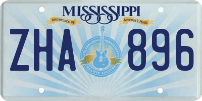 MS license plate ZHA896