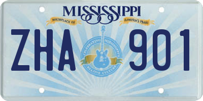 MS license plate ZHA901